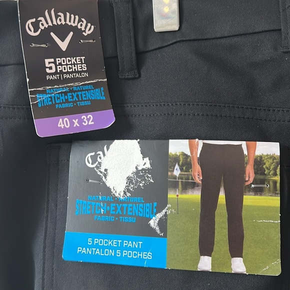 𝅺[42X32] Callaway Golf Men’s Black Straight Leg Golfing Activewear Pants - Picture 6 of 7